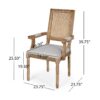 Elegant French Country Style Dining Chair With Cane Backrest - Light Gray - Image 3