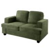 Modern Loveseat, Comfortable 2 Seater Couch With Deep Seating And High Density Foam, Loose Back Cushions, Wide Arms - Green - Image 10