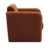 Modern Accent Chair Upholstered Comfy Reading Arm Chair Lambskin Sherpa Fabric - Burnt Orange - Image 12