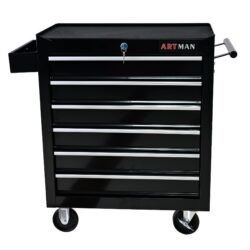 Rolling Tool Chest, 6 Drawer Tool Box With Wheels, Heavy Duty Industrial Service Cart Storage Organizer With Locking System, Rolling Tool Box Organizer Tool Case For Garage, Repair Shop - Black