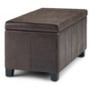Dover - Storage Ottoman Bench - Distressed Brown - Image 3