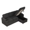 Convertible L Shaped Sofa Couch With Storage, Cup Holders, USB Ports - Black - Image 17