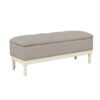 Tufted Storage Bench With Soft Close Lid - Light Gray / Cream - Image 8
