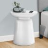 Drum Accent Side Table, Durable Construction - White - Image 7