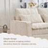 L Shaped Sectional Sofa With Movable Ottoman - Beige - Image 11