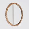 Decorative Round Hanging Wall Mirror With Bead Design Frame - Natural - Image 4