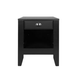 Cleary - Contemporary Wood Nightstand With Drawer - Black