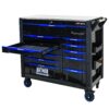 12 Layer Drawer Multi Purpose Tool Cart With Wheels And Iron Top - Black / Blue - Image 8