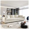 Plush Corduroy 4 Seat Sofa, Modern Comfy Upholstered Sofa Cloud Couch, Deep Seat Couches With Soft Pillows And 3 Ottomans, Convertible Sofa Lounge Chair, For Living Room, Apartment, Office - Beige - Image 10