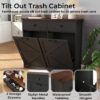 Double Tilt Out Trash Cabinet With Hideaway Drawer And Barn Door - Black - Image 5