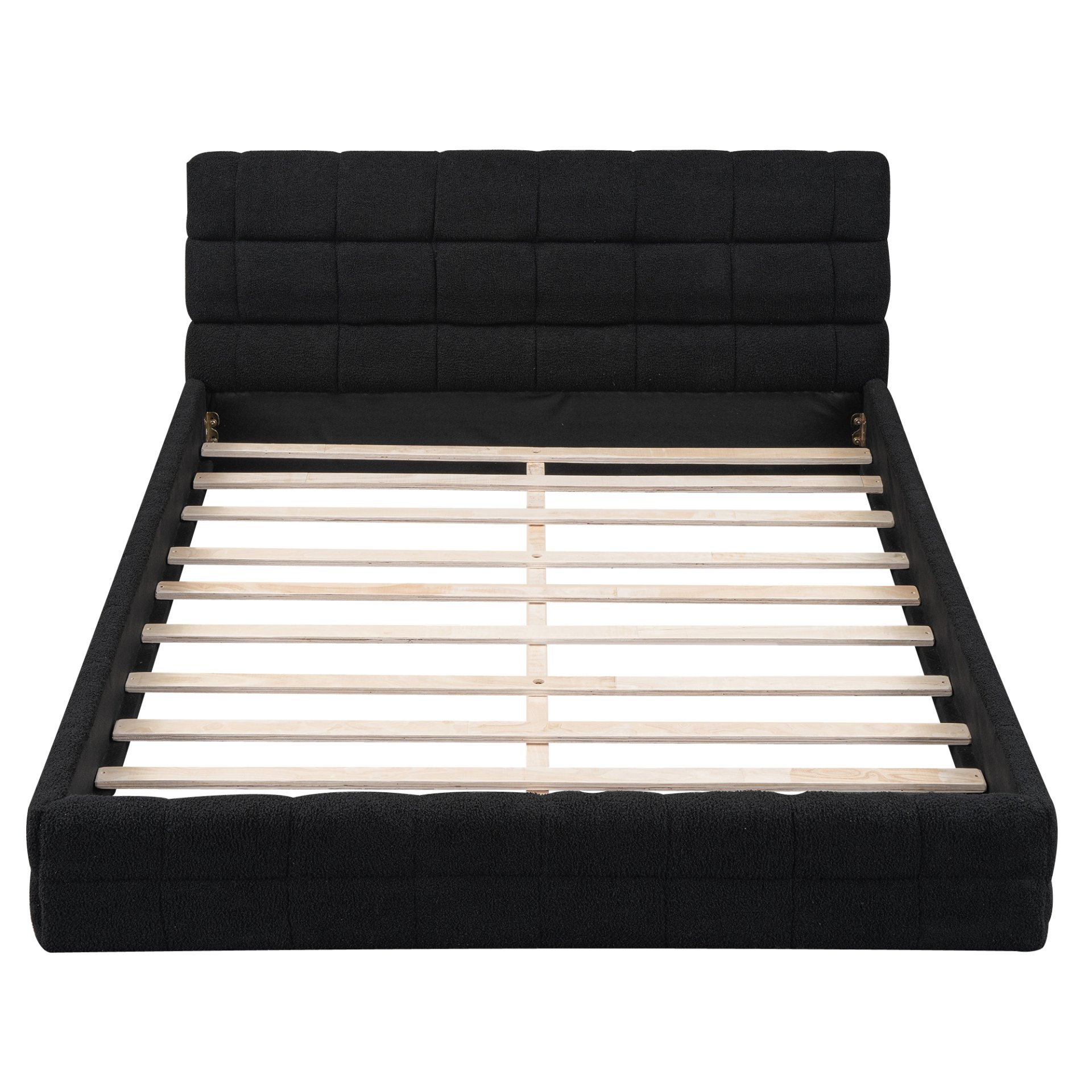 Queen Size Upholstered Platform Bed - Black - Image 9