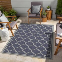 Sunshine - 7'10" X 10'3" Indoor, Outdoor Area Rug - Blue, Polyester