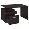 Sleek Office Desk With 2 Drawers Reversible - Cappuccino - Image 5