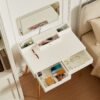 Makeup Vanity Desk With Removable Mirror And Lights, 3 Color Modes & Adjustable Brightness Dressing Table, Small Vanity Table Set With 2 Drawers For Bedroom - White - Image 4