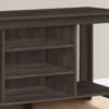 TV Stand, Console, Media Entertainment Center, Storage Shelves, Contemporary & Modern - Brown - Image 2