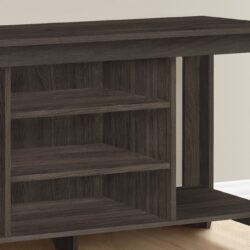 TV Stand, Console, Media Entertainment Center, Storage Shelves, Contemporary & Modern - Brown