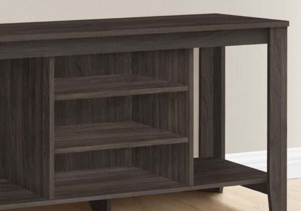 TV Stand, Console, Media Entertainment Center, Storage Shelves, Contemporary & Modern - Brown