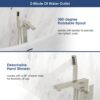 Free Standing Tub Faucet With Hand Shower, Bathroom Tub Filler - Brushed Nickel - Image 9