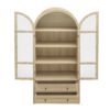Tall Arched Kitchen Pantry, Modern Farmhouse Wood Kitchen Storage Cabinets, Arched Storage Display Cabinet With Adjustable Shelves, Versatile Cupboard For Kitchen, Dining Room, Living Room - Natural - Image 14