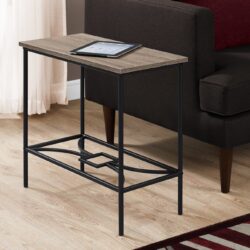 Accent Side Table, Narrow, Small, 2 Tier, Contemporary & Modern - Taupe