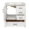 30" Bathroom Vanity With Sink Set, Storage Cabinet, Soft Close Drawers & Removable Tray - White - Image 13