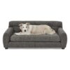 Modern Dark Pet Sofa With Backrest And Armrests Linen Fabric, For Small And Medium Dogs - Dark Gray - Image 7