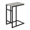Accent Table, C - Shaped, Contemporary And Modern - Gray / Black - Image 2