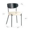 Modern Bentwood Dining Chair, Metal Legs, Ash Veneer Back, (Set of 2) - Cream - Image 3