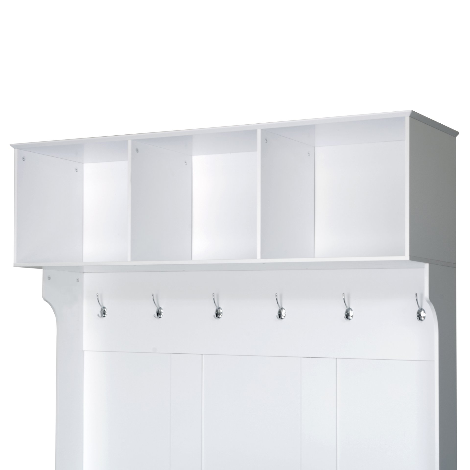 Hall Tree With 6 Hooks, Coat Hanger, Entryway Bench, 3 In 1 Design, A Spacious Drawer For Entrance, Living Room - White - Image 13