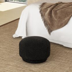 Fuji - Mushroom Footstool Ottoman - Ebony Black