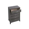 Glasgow - Chest Wood 5 Drawer Storage - Gray - Image 4