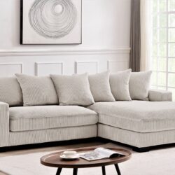 Luxe - Oversized 2 Piece Right Facing Sectional Couches For Living Room, L Shaped Sofa With Chaise - Ivory