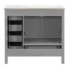 Bathroom Vanity With Sink Combo, Abundant Storage Cabinet With 2 Soft Close Doors And 5 Drawers - Gray - Image 17