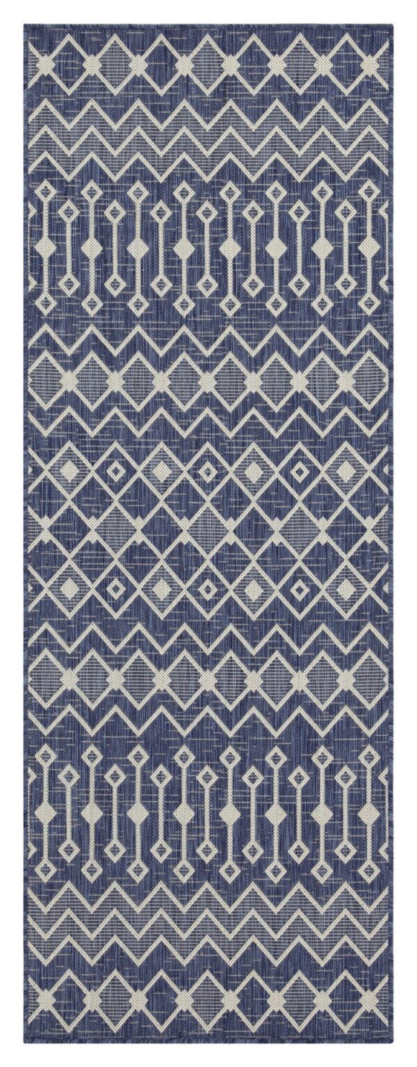 Sunshine - 2'7" X 7'3" Indoor, Outdoor, Polypropylene Area Rug - Blue