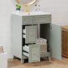 24" Bathroom Vanity Cabinet With Sink - Green - Image 5