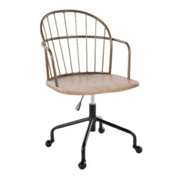 Riley - Farmhouse Adjustable Office Chair - Antique Copper / White Washed