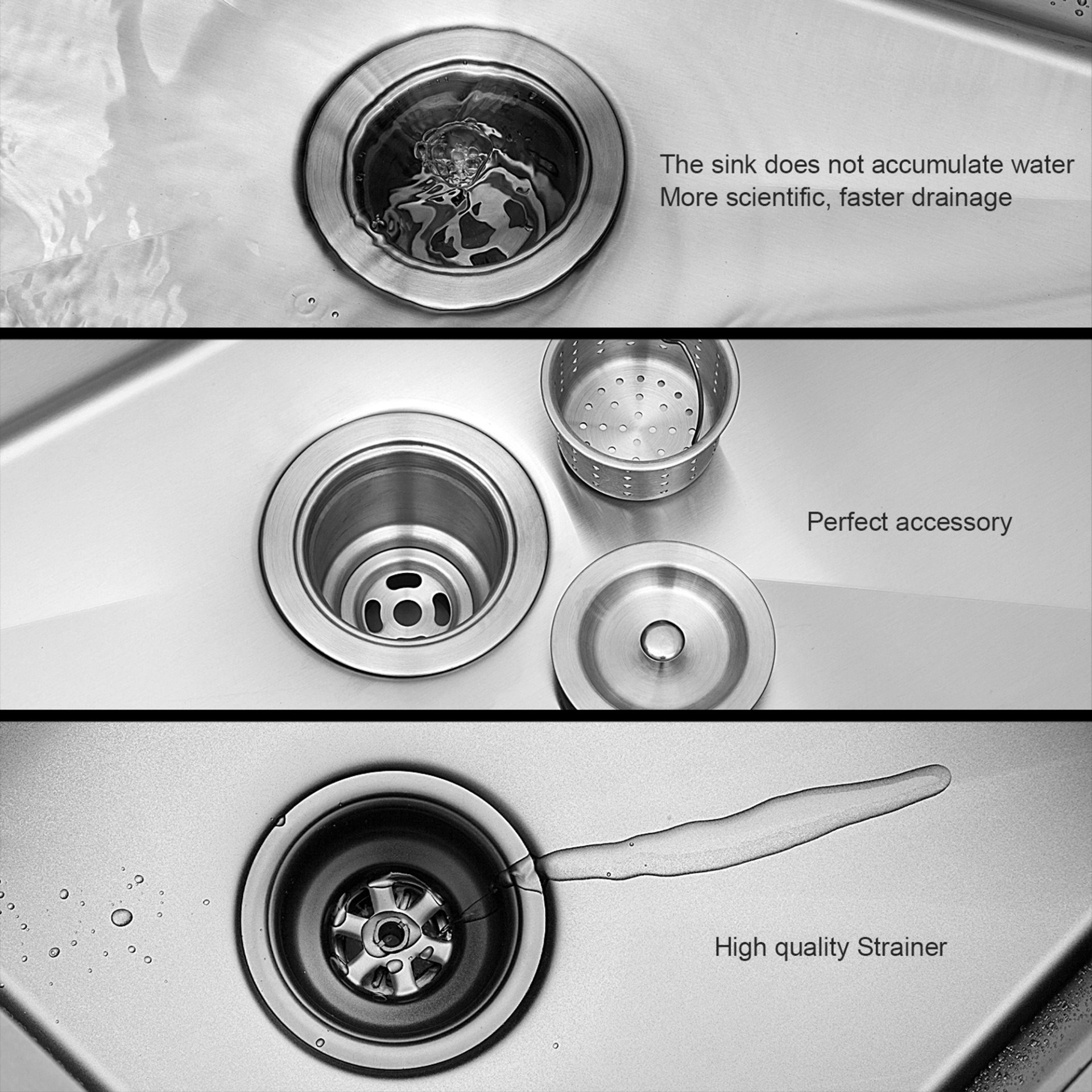 19" Undermount Kitchen Sink 16Gauge 9" Deep Single Bowl Basin - Brushed Nickel - Image 5