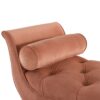 Alma - Tufted Flared Arm Entryway Bench - Peach Orange - Image 9