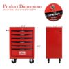 Rolling Metal Tool Chest With 6 Drawers, 20" Steel Storage Cabinet With Ball Bearing Slides - Red / Black - Image 3