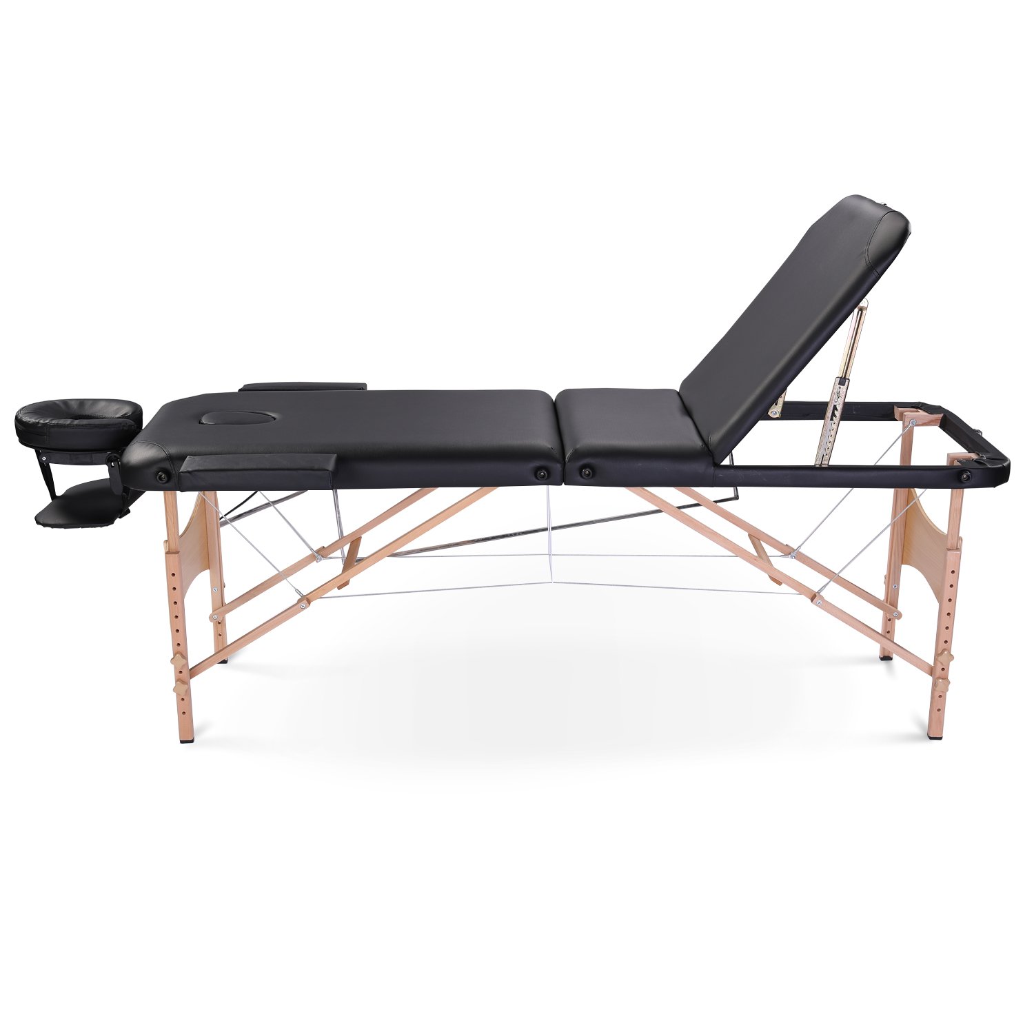 Massage Table Portable Massage Bed Lash Bed With Carrying Case Spa Table Height Adjustable, Salon Bed Face Cradle Bed - Black - Image 8