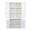 Retro Style Hutch Cabinet With Double Glass Doors, China Cabinet For Home, Office, Or Studio - White - Image 12
