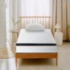 12" Twin Long Hybrid Mattress Individual Pocket Spring Comfortable Memory Foam Breathable Cool Knitted Cover - White / Black - Image 8