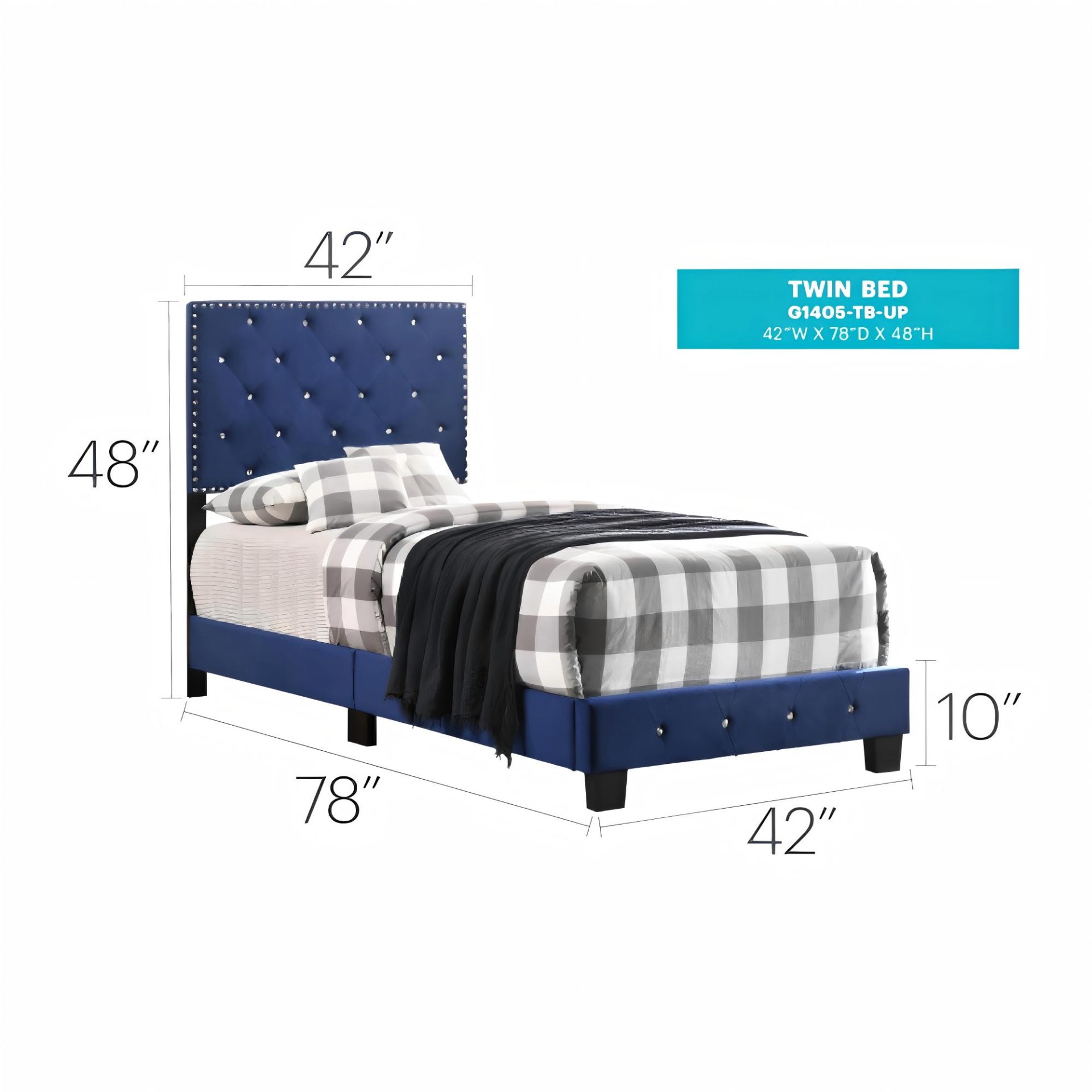 Suffolk - Twin Bed - Navy Blue - Image 3