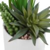 7" Tall, Artificial Plant, Succulent, Indoor, Faux, Fake, Table, Greenery, Potted, Decorative (Set of 2) - Green / White - Image 3