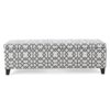 Quotient - Upholstered Storage Ottoman With Tapered Block Feet - Gray / White - Image 4