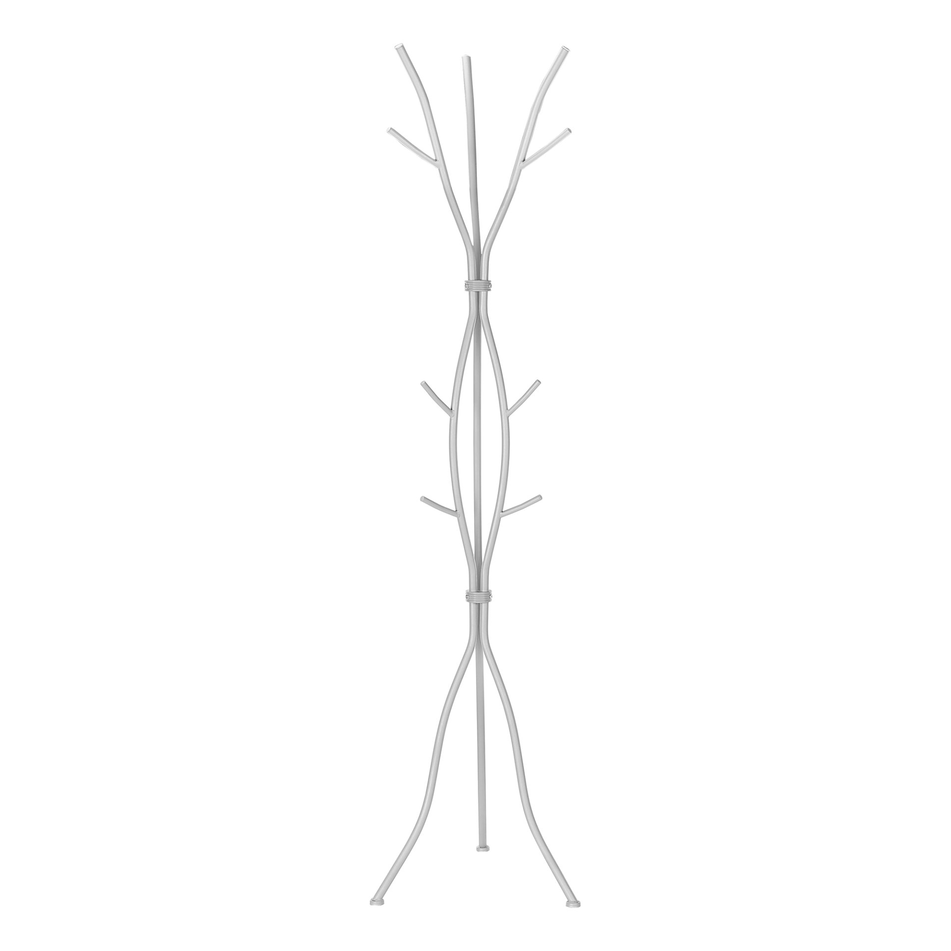Coat Rack, Hall Tree, Free Standing, 11 Hooks, Entryway, Contemporary & Modern - Silver - Image 6