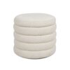 Fuji - Oversized Round Storage Ottoman - Ivory White - Image 12