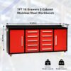 Storage Cabinets With Workbench (10 Drawers & 2 Cabinets) - Red - Image 3