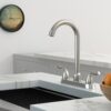Kitchen Sink Faucet With 2 Handles, 3 Hole Installation - Brushed Nickel - Image 4