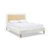 Haley - Queen Upholstered Cane Back Platform Bed - Antique White - Image 4